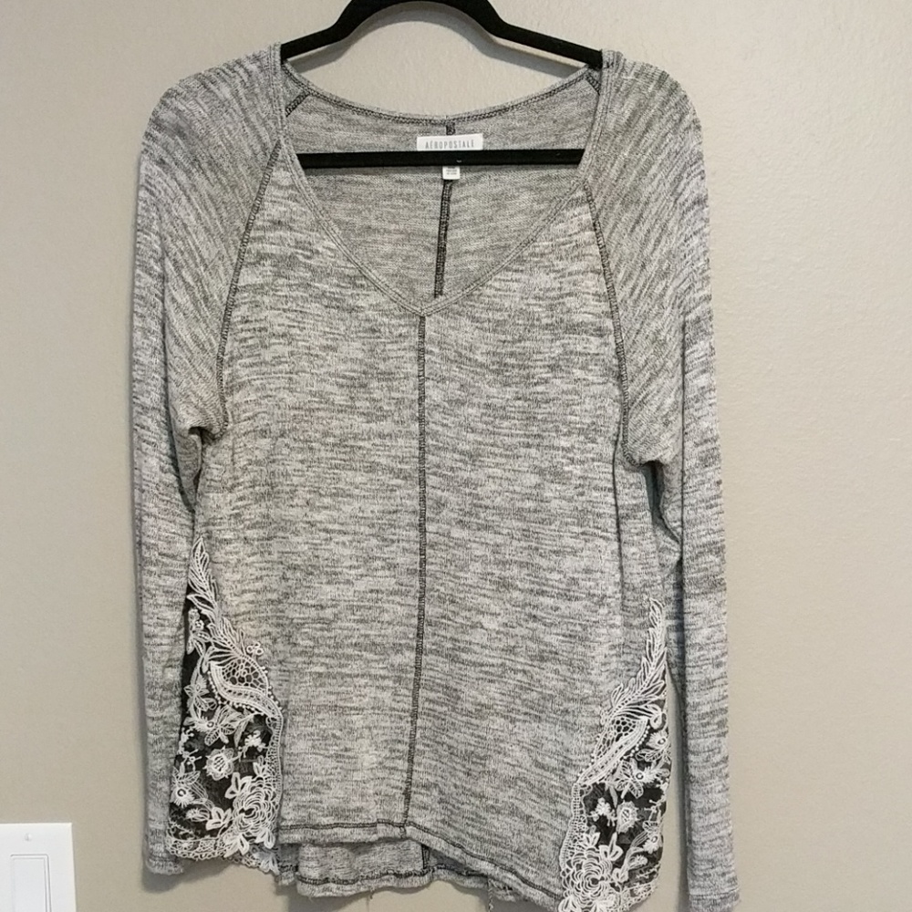 Grey lace sweater
